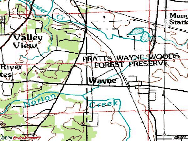 Zip code 60184 topographic map