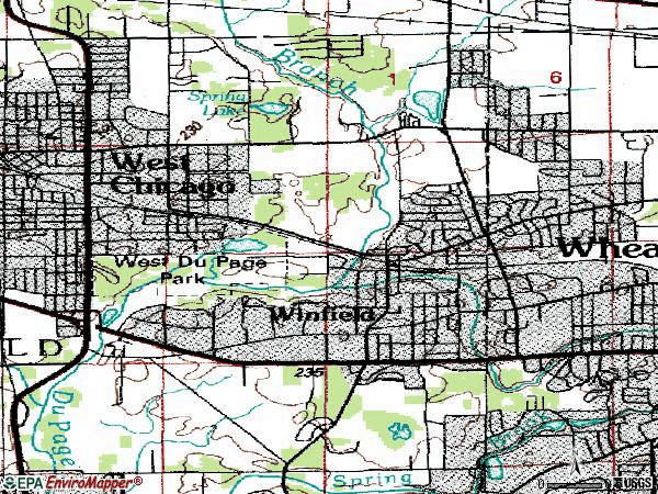 Zip code 60190 topographic map