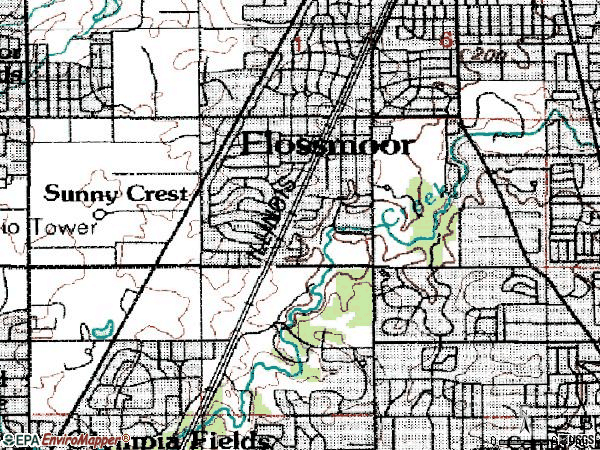 Zip code 60422 topographic map
