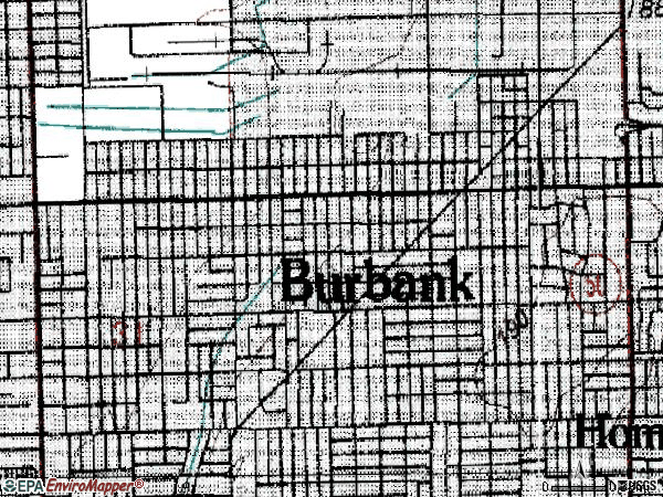 Zip code 60459 topographic map
