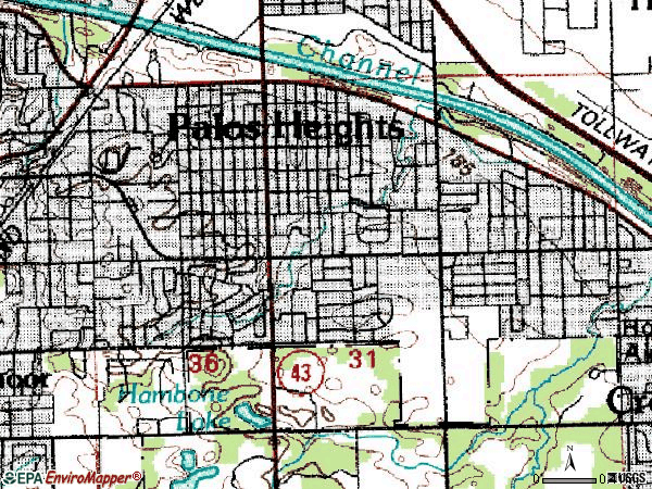 Zip code 60463 topographic map