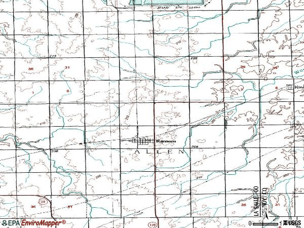 Zip code 60470 topographic map