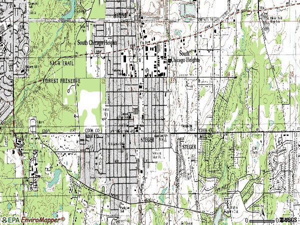 Zip code 60475 topographic map