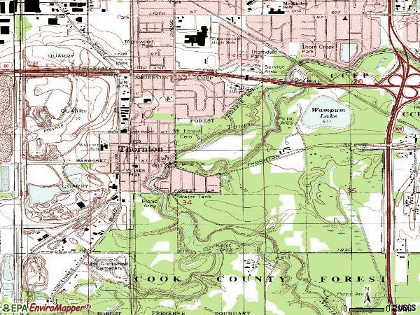 Zip code 60476 topographic map