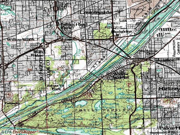 Zip code 60480 topographic map