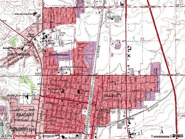 Zip code 60915 topographic map