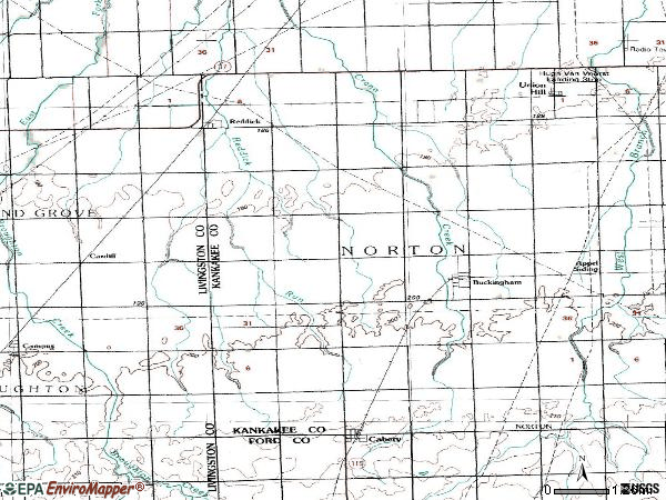 Zip code 60917 topographic map