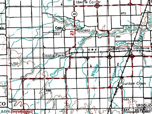 Zip code 60924 topographic map