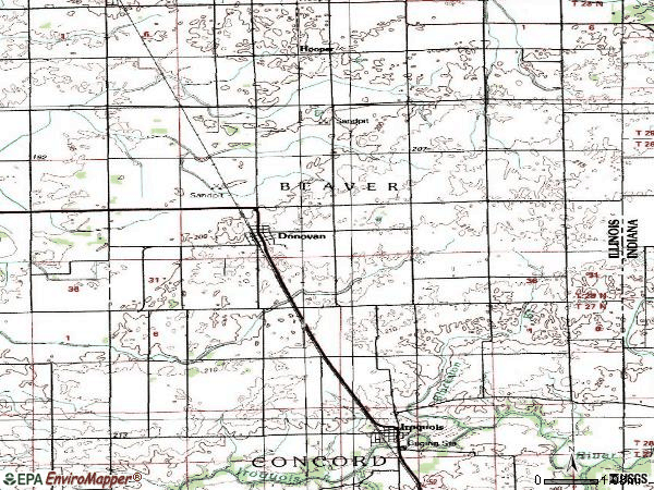 Zip code 60931 topographic map