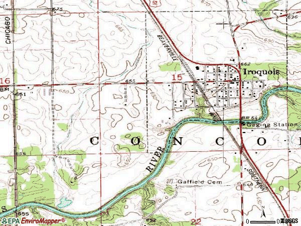 Zip code 60945 topographic map