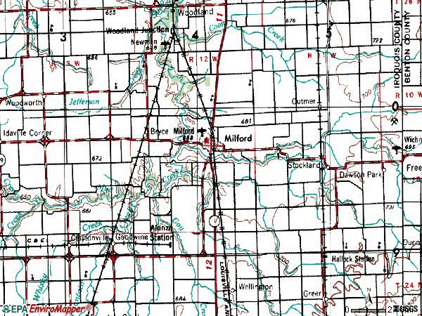 Zip code 60953 topographic map