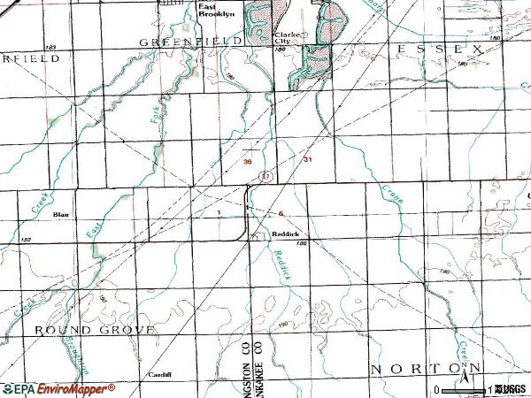 Zip code 60961 topographic map