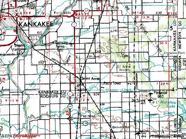 Zip code 60964 topographic map