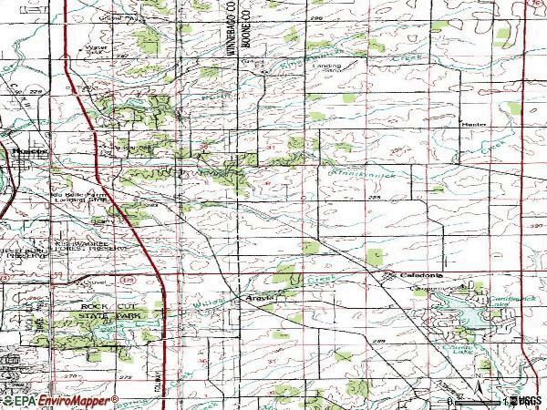 Zip code 61011 topographic map