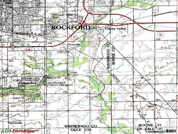 Zip code 61016 topographic map