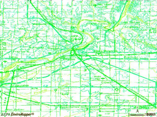 Zip code 61021 topographic map
