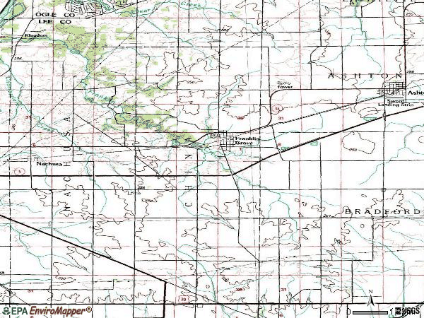Zip code 61031 topographic map
