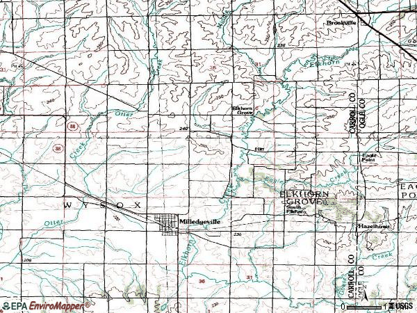 Zip code 61051 topographic map
