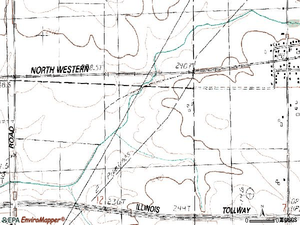Zip code 61057 topographic map