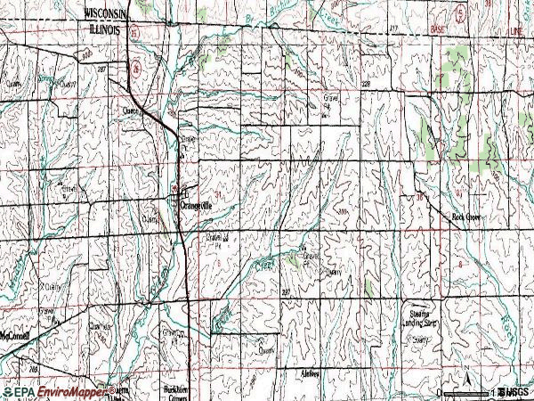 Zip code 61060 topographic map