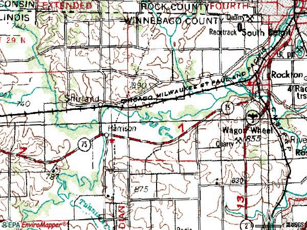 Zip code 61072 topographic map