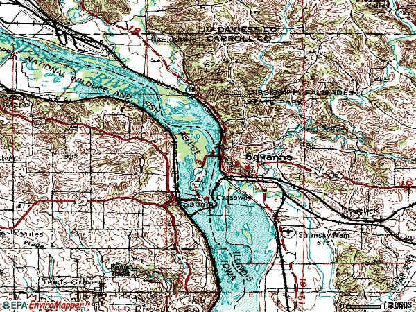 Zip code 61074 topographic map