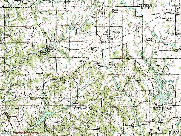 Zip code 61075 topographic map