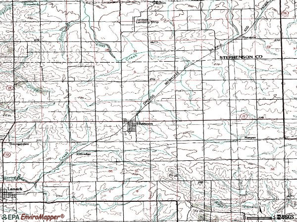 Zip code 61078 topographic map