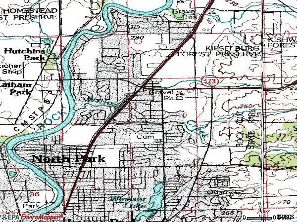 Zip code 61115 topographic map