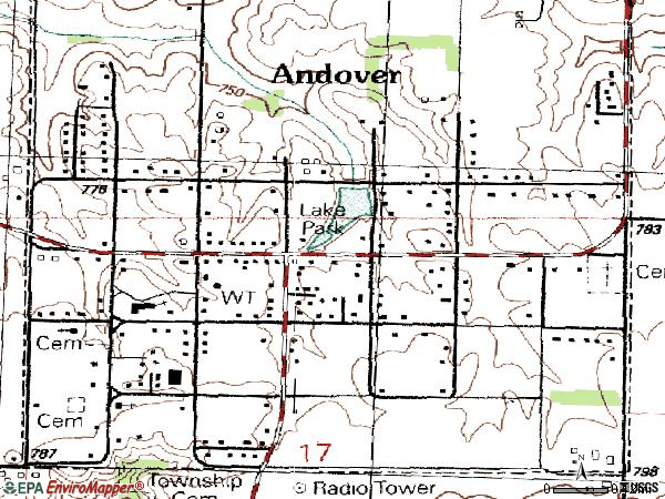 Zip code 61233 topographic map