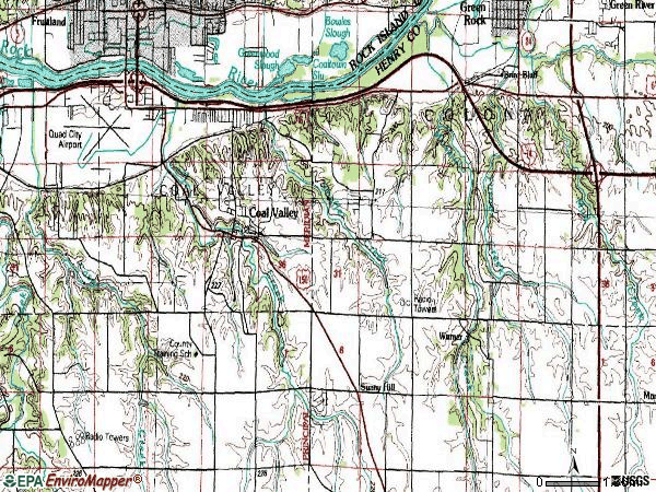 Zip code 61240 topographic map