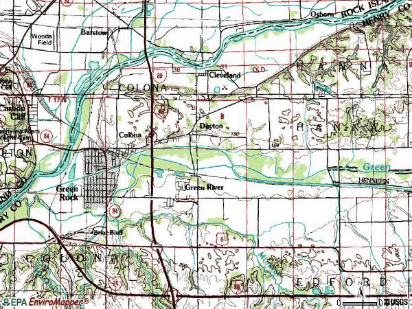 Zip code 61241 topographic map