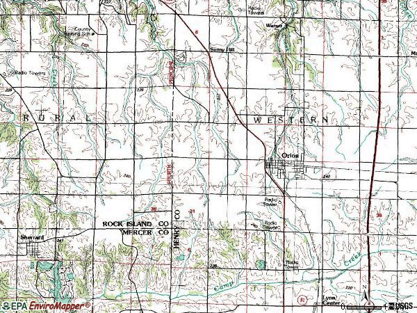 Zip code 61273 topographic map