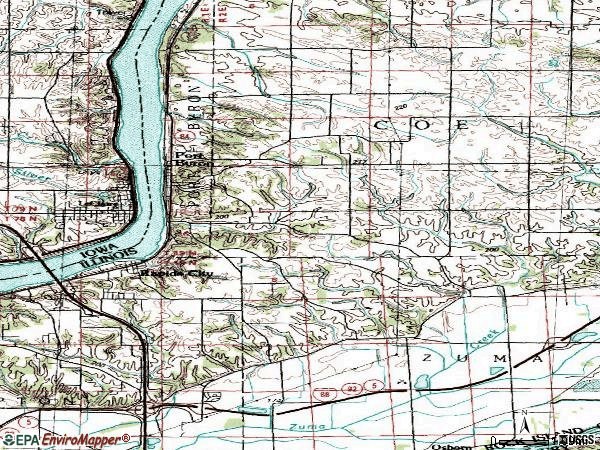 Zip code 61275 topographic map