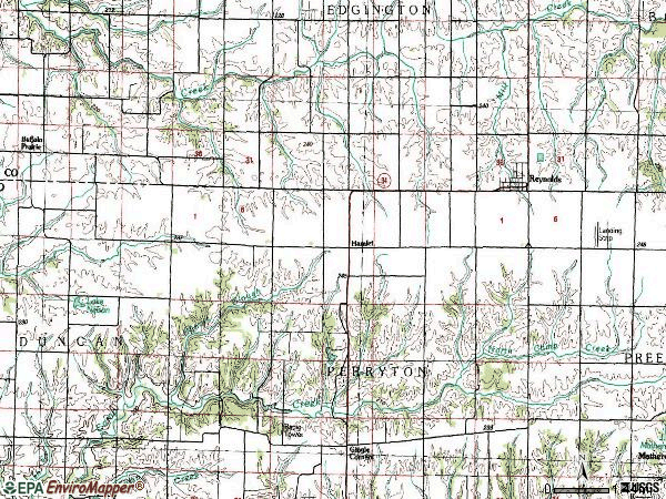 Zip code 61279 topographic map