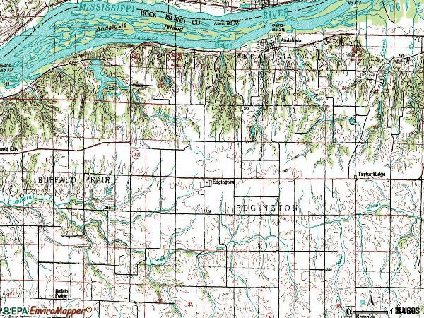 Zip code 61284 topographic map