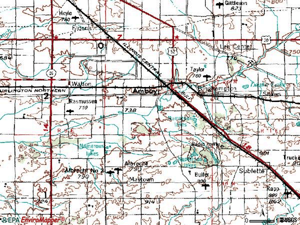 Zip code 61310 topographic map