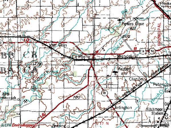Zip code 61330 topographic map
