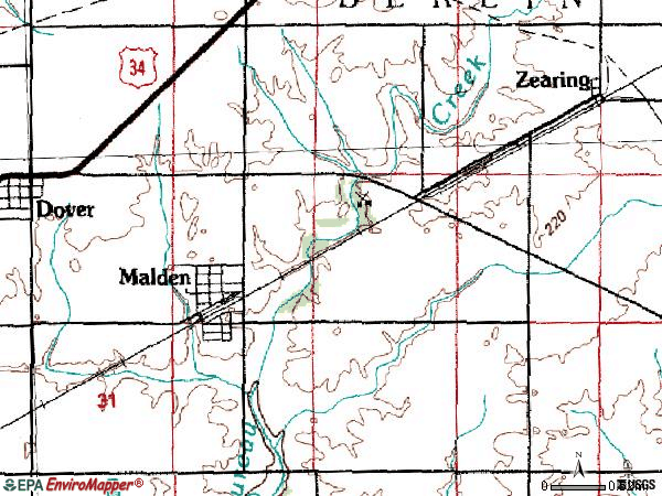 Zip code 61337 topographic map
