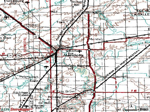 Zip code 61342 topographic map