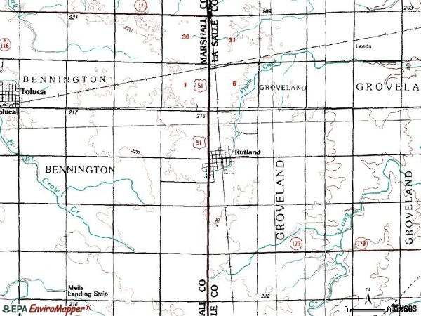 Zip code 61358 topographic map