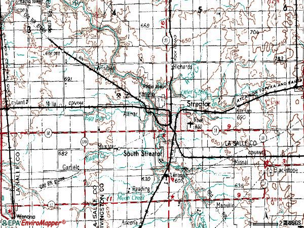 Zip code 61364 topographic map