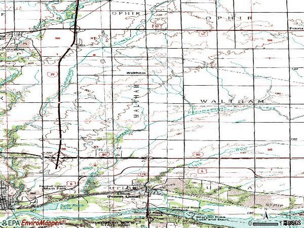 Zip code 61373 topographic map