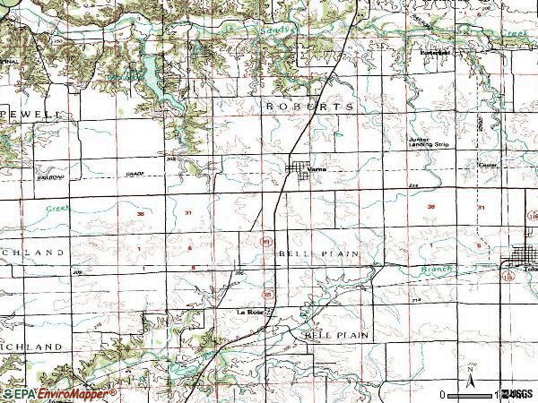Zip code 61375 topographic map