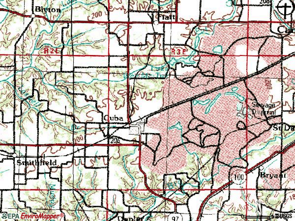 Zip code 61427 topographic map