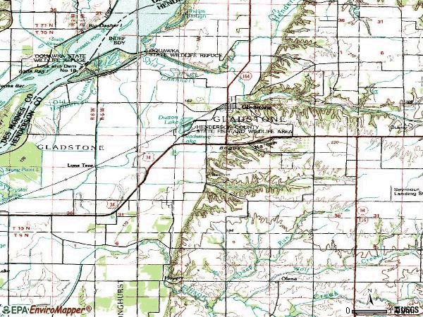 Zip code 61437 topographic map