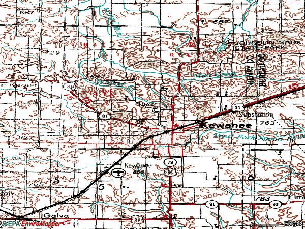 Zip code 61443 topographic map