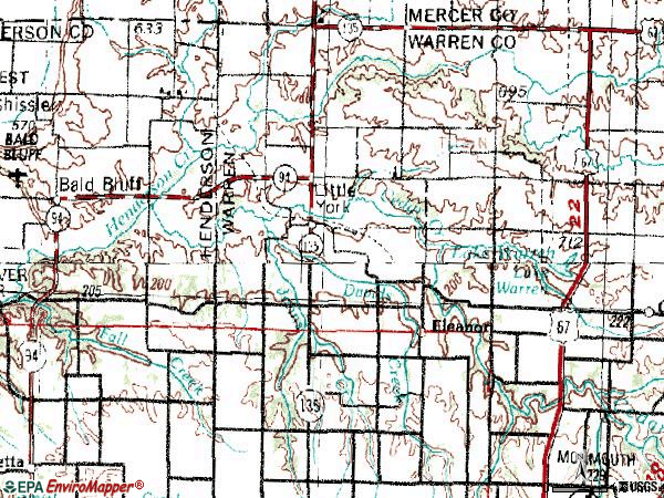 Zip code 61453 topographic map