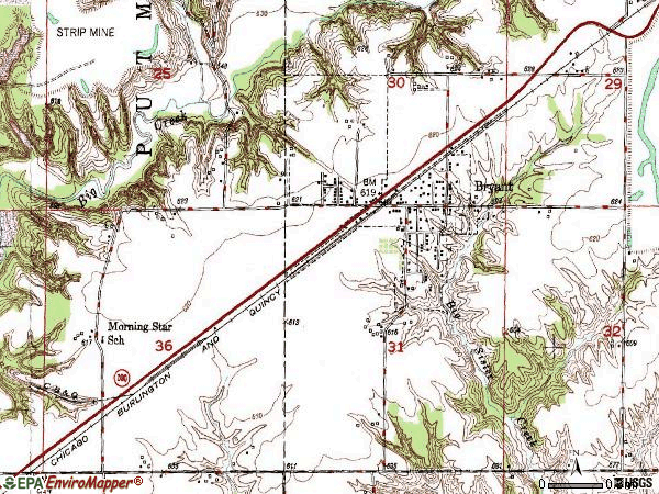 Zip code 61519 topographic map