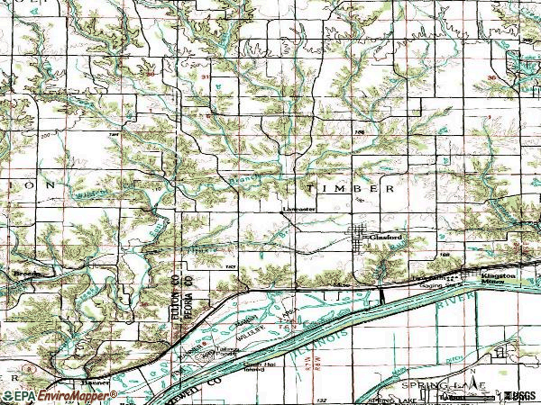 Zip code 61533 topographic map